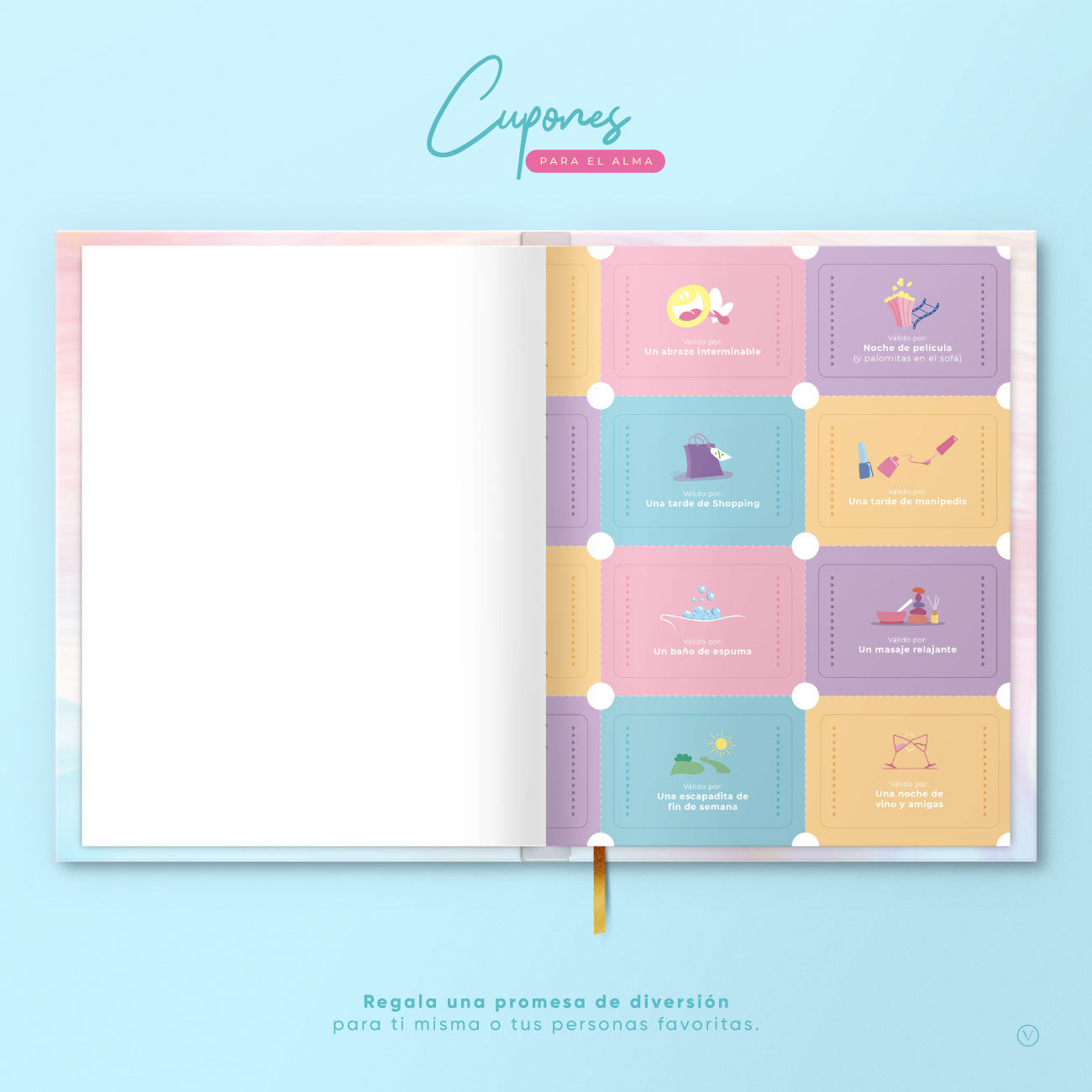 8 Hermosos cupones del Diario de gratitud PLAIVI para obsequiarte a ti o a tu persona favorita para reclamar hermosos premios y momentos