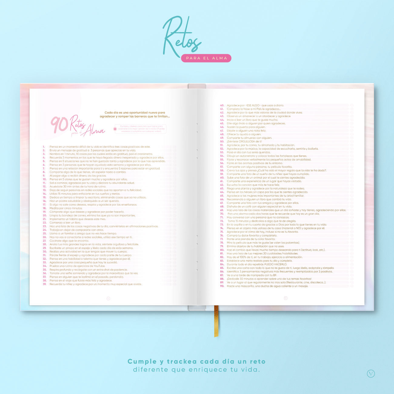 90 Retos para el alma que incluye el Diario de gratitud PLAIVI
