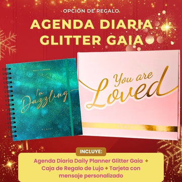 Agenda Diaria Daily Planner Glitter Gaia con Caja de Regalo de Lujo