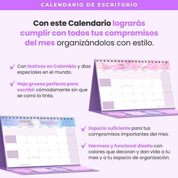 Calendario de Escritorio 2025 Lilac Diamond - Entregas desde el 15 de Nov