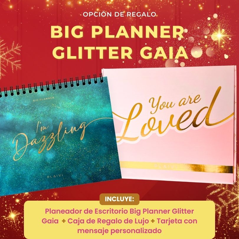 Planeador de Escritorio - Big Planner Glitter Gaia con Caja de Regalo de Lujo