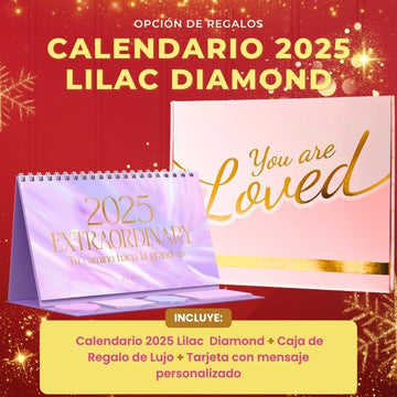 Calendario de Escritorio Lilac Diamond con Caja de Regalo de Lujo