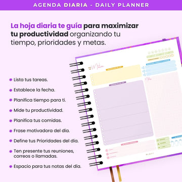 Agenda Diaria 2025 - Daily Planner Lavender Gem - Entregas desde el 15 de Nov