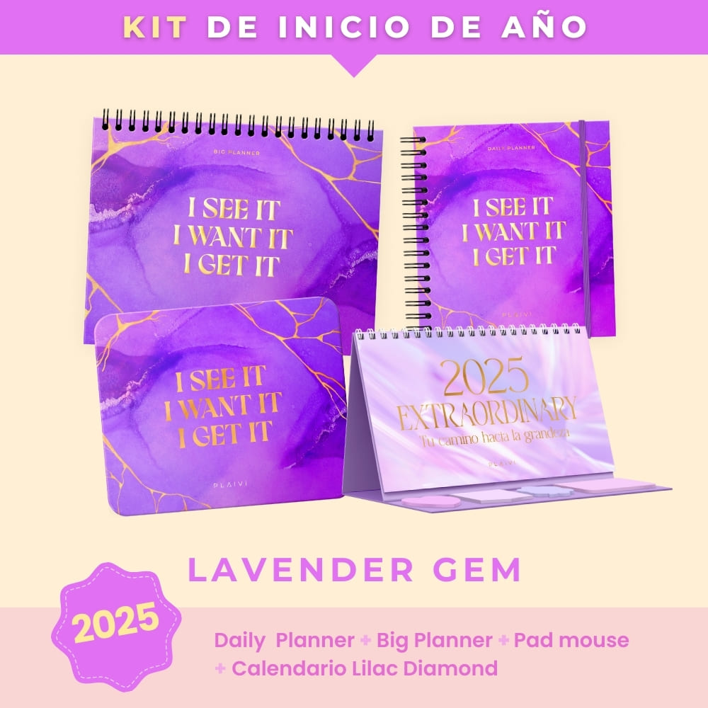 Kit Inicio de Año con Agenda Diaria - Lavender Gem - Entregas desde el 15 de Nov