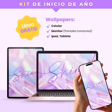 Kit Inicio de Año con Agenda Diaria - Shine - Entregas desde el 15 de Nov