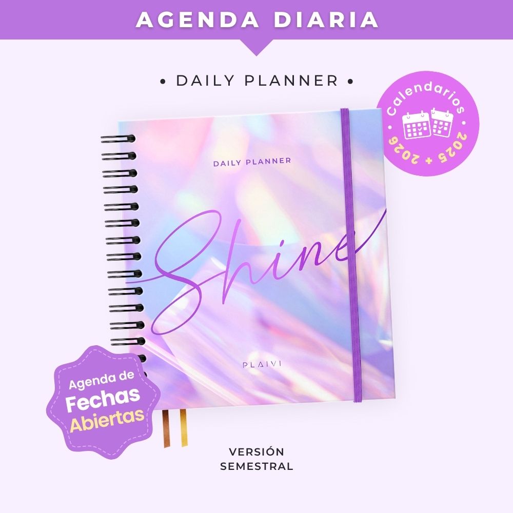 Agenda Diaria Semestral (Sin Fechas) - Daily Planner Shine